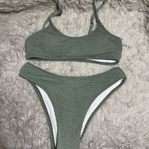 SEIN sage green ribbed bikini. New